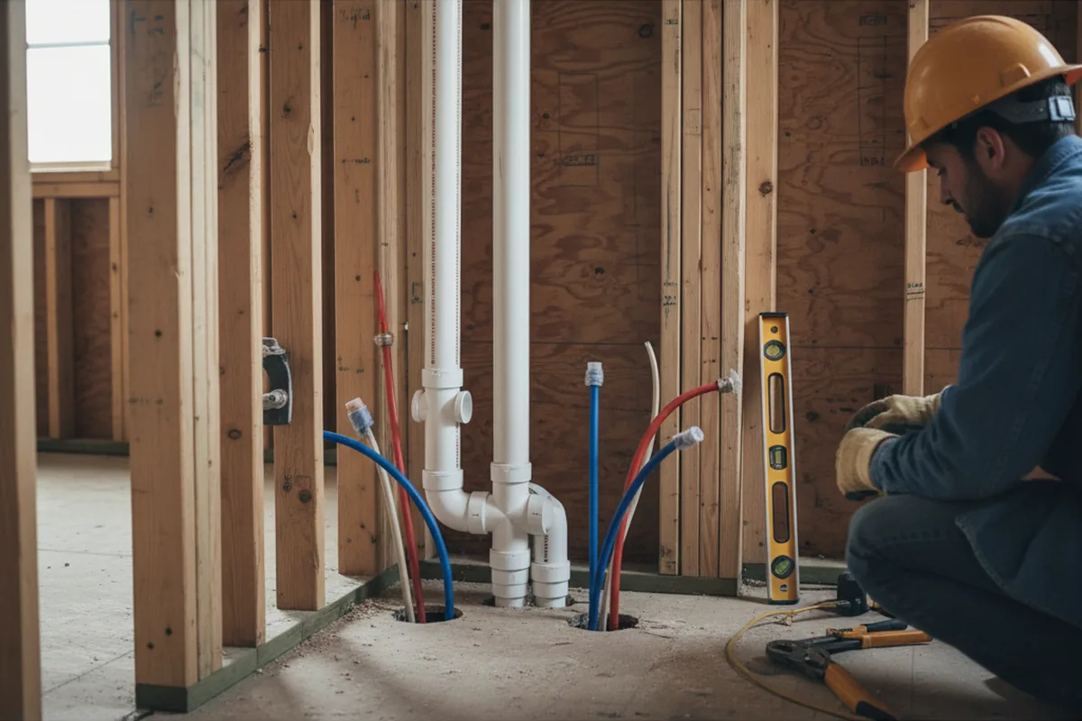 Drain and supply rough-in during Toilet Repair and Installation in Greenville